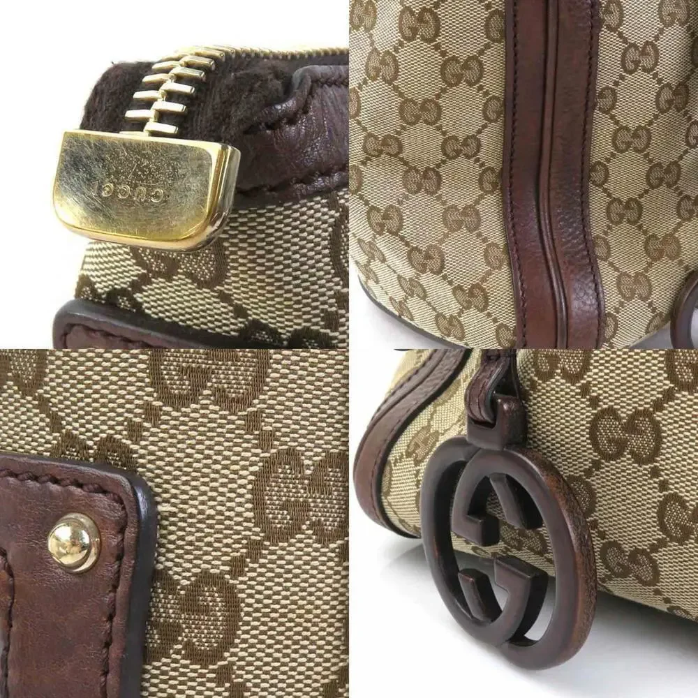 GUCCI Authentic Brown Canvas Shoulder Bag